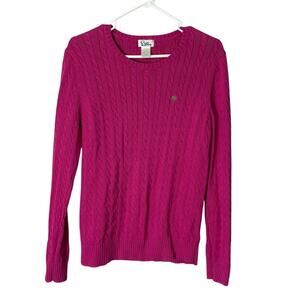 Vintage Lilly Pulitzer Cable Knit Sweater Pink Size Large
